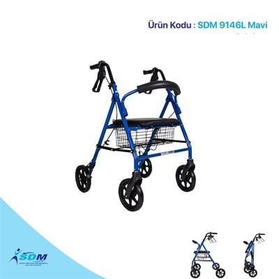 SDM9144L Rollator (Tekerlekli Katlanır) Mavi
