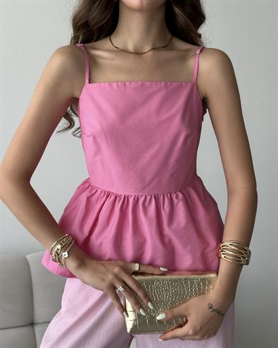 Askılı bluz - Pembe