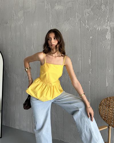 Askılı bluz - Sarı