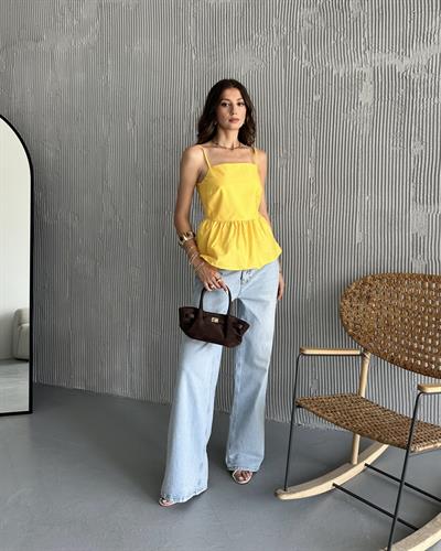 Askılı bluz - Sarı