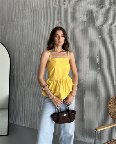 Askılı bluz - Sarı