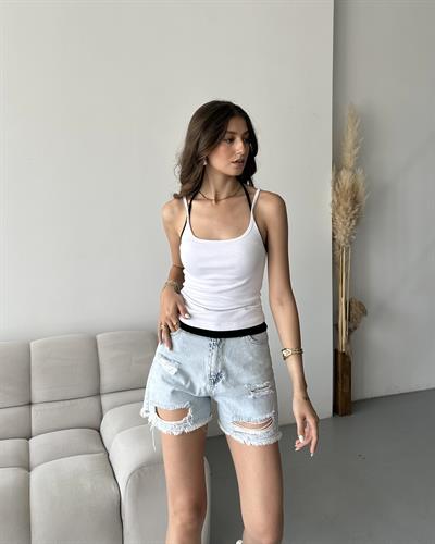 ÇİFT GÖRÜNÜMLÜ BAĞCIKLI TOP - BEYAZ