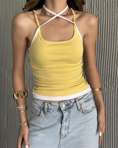 ÇİFT GÖRÜNÜMLÜ BAĞCIKLI TOP - SARI