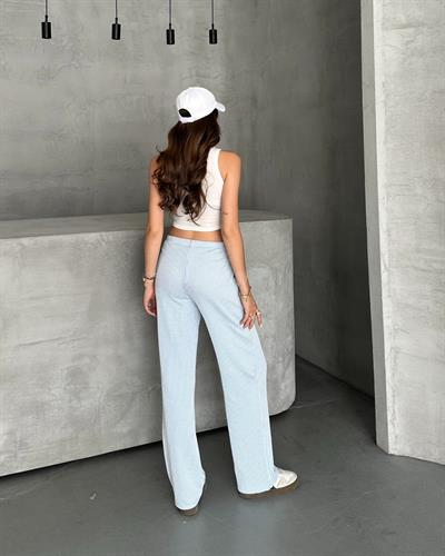 Çizgili su yolu pantolon - Mavi