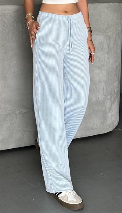 Çizgili su yolu pantolon - Mavi