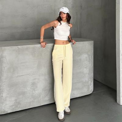 Çizgili su yolu pantolon - sarı 