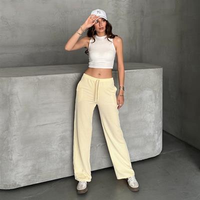 Çizgili su yolu pantolon - sarı 