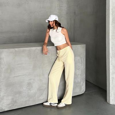 Çizgili su yolu pantolon - sarı 