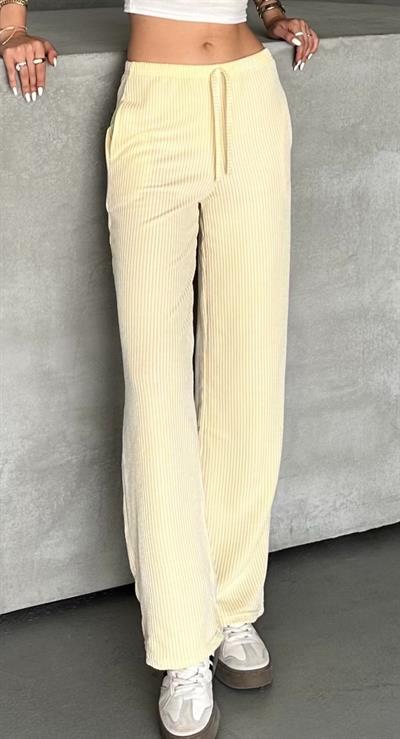 Çizgili su yolu pantolon - sarı 