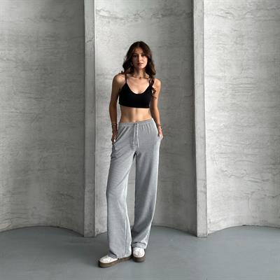 Çizgili su yolu pantolon - siyah 