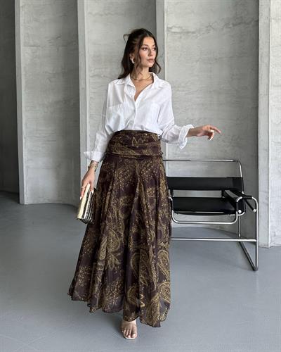 DESENLİ ŞİFON ETEK 