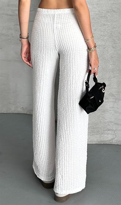 Gofre pantolon - Beyaz