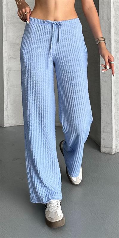 Gofre pantolon - mavi