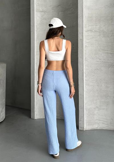 Gofre pantolon - mavi