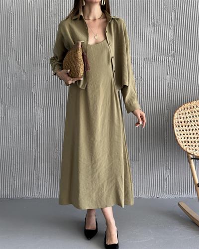 GÖMLEK ELBİSE TAKIM - HAKİ