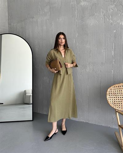 GÖMLEK ELBİSE TAKIM - HAKİ