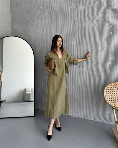 GÖMLEK ELBİSE TAKIM - HAKİ