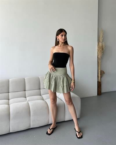 KAT KAT ŞORT ETEK - HAKİ