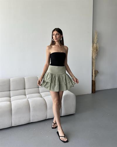 KAT KAT ŞORT ETEK - HAKİ