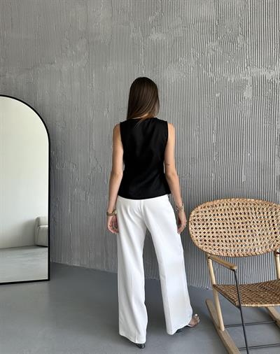 KETEN YELEK - SİYAH