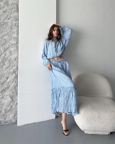 KRAŞLI ETEKLİ TAKIM - MAVİ