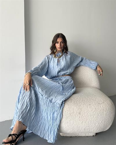 KRAŞLI ETEKLİ TAKIM - MAVİ