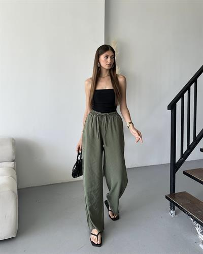 MASSİ TENCEL PANTOLON - HAKİ