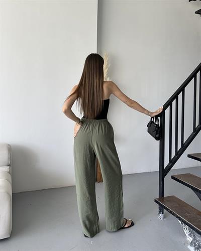 MASSİ TENCEL PANTOLON - HAKİ