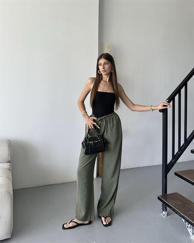 MASSİ TENCEL PANTOLON - HAKİ