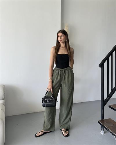 MASSİ TENCEL PANTOLON - HAKİ