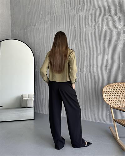 MASSİ TENCEL PANTOLON - SİYAH