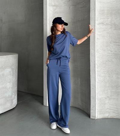 Modal bol paça takım - Mavi