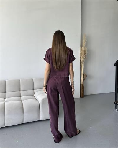 PREMİUM BLUZ PANTOLON TAKIM - BORDO 