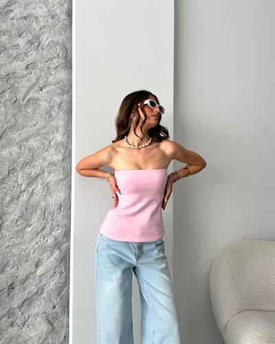 STRAPLEZ TOP - PEMBE 