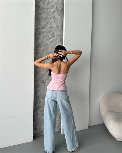 STRAPLEZ TOP - PEMBE 