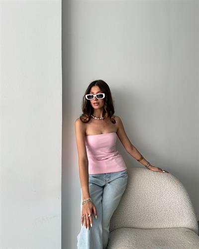 STRAPLEZ TOP - PEMBE 