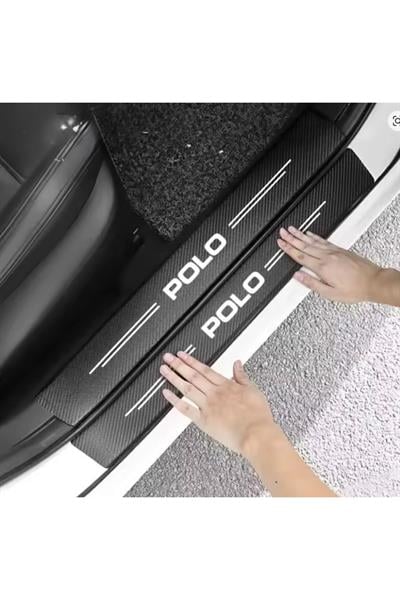 Volkswagen Polo İçin ŞIK TASARIM Oto Kapı eşikleri Sticker Karbon 4 Adet