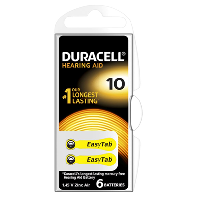 Duracell Activair 10 Numara İşitme Cihazı Pili 6lı Paket