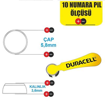 Duracell Activair 10 Numara İşitme Cihazı Pili 6lı Paket
