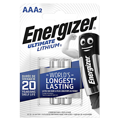 Energizer E92 Ultimate Lityum AAA İnce Kalem Pil 2li Paket