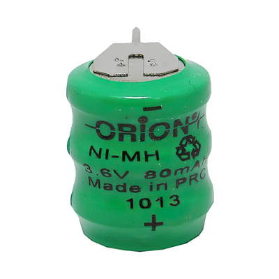 Orion 3.6V 80mAh Ni-Mh Şarj Edilebilir Buton Pili - 3 Bacaklı