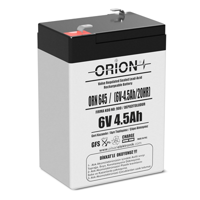 Orion 6V 4.5Ah Bakımsız Kuru Akü
