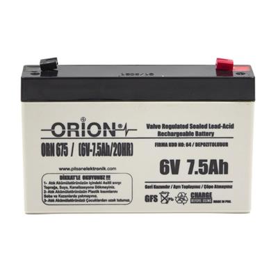 Orion 6V 7.5Ah 10 Adet Bakımsız Kuru Akü