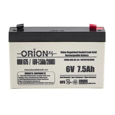 Orion 6V 7.5Ah 10 Adet Bakımsız Kuru Akü