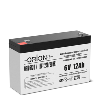 Orion ORN6120 6V 12Ah Bakımsız Kuru Akü