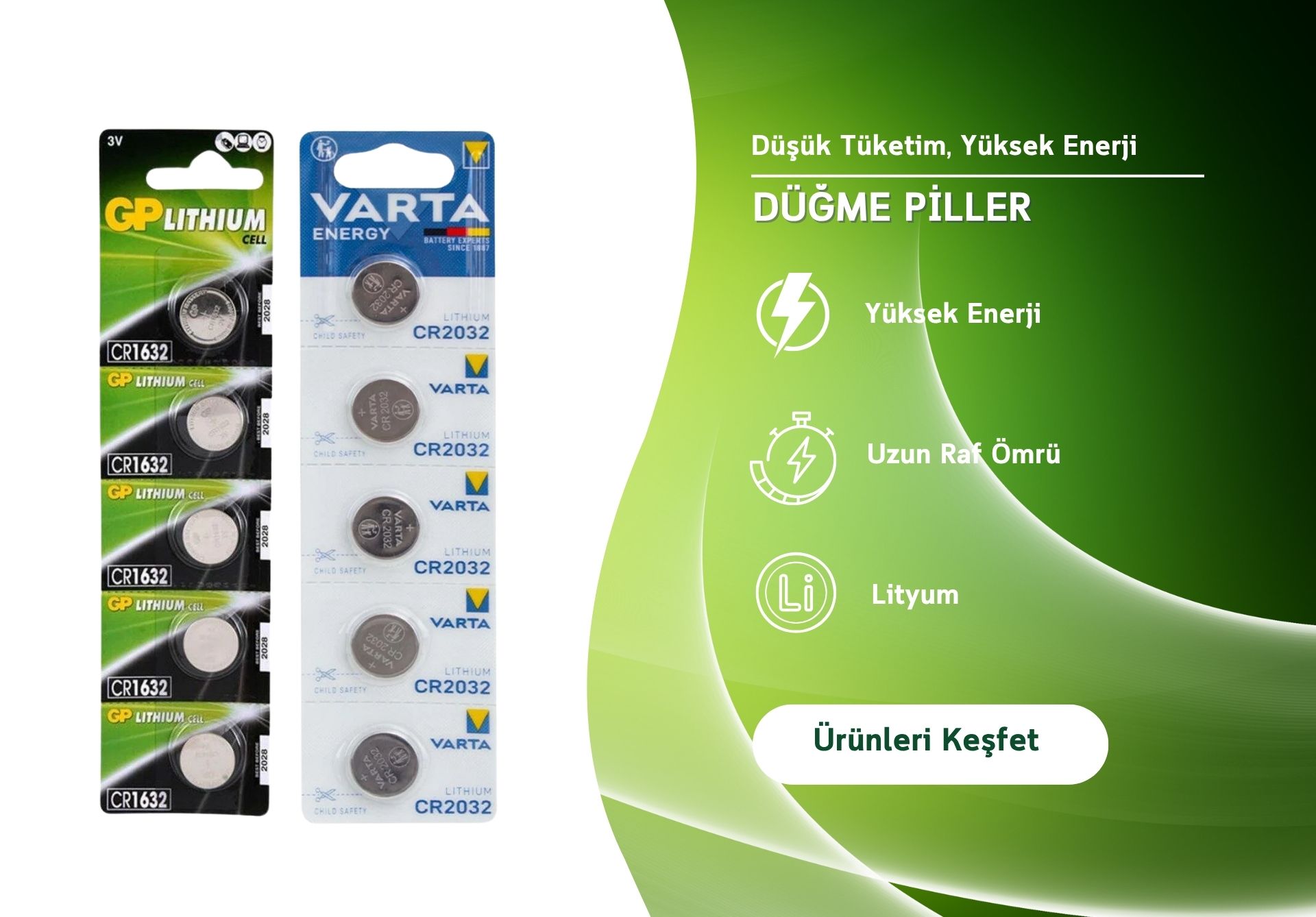 Düğme Pil Çeşitleri