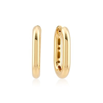 14 Ayar 17mm Ovalis Taşsız Küpe