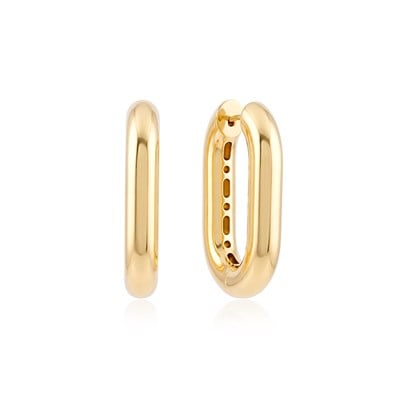 14 Ayar 20mm Ovalis Taşsız Küpe