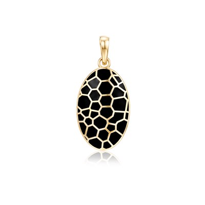 14 Ayar Aurelia Noir Oval Kolye Ucu