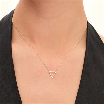 14 Ayar Geometria Aura Üçgen Kolye